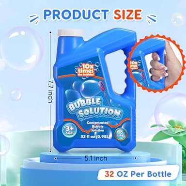 SUGFUT Bubble Solution Refills 32 OZ Concentrate Bubbles for Bubble Machine,Bubble Gun,Bubble Wands - Bubble Refill Solution,Bubble Machine Solution,Giant Bubble Solution - Image 2