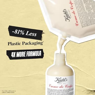 Kiehl's Creme de Corps, Rich, Luscious Body Lotion, with Cocoa Butter and Shea Butter for Fast Absorbing Hydration, Skin Feels Soft and Smooth, Suitable for All Skin Types - 33.8 fl oz /1 Liter Refill - Image 7