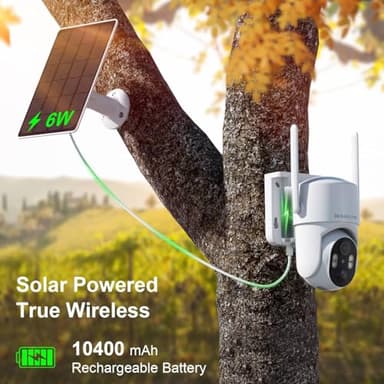 4G LTE Cellular Security Camera No Internet Needed, Solar No wifi Security Camera Outdoor Wireless With SIM Card Jobsite, 2K Color Night Version, 360 Live View, Motion Detection, 2-Way Audio - Image 3