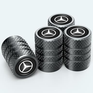 for Benz Car Tyre Valve Caps Tire Dust Caps for Mercedes Benz CESM CLK GLK GL AB GLS GLE AMG Series,4pcs Auto Tire Valve Stem Caps Universal Tire Air Covers,Anodized Dust Caps Car Tire Valve Cover - Image 5