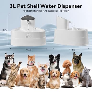 YunoEntona 105oz/3l Cat Water Fountain, Water Fountains for Cats Indoor, Dog and Cat Fountains for Drinking, Dog Fountain Water Bowl for All Small, Medium, Large Dogs, Cats, Multiple Pets. - Image 2
