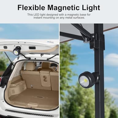 ABCCANOPY 8x5 Pop Up Grill Gazebo - Outdoor BBQ Canopy with Shelf & Sidewall, Portable Barbeque Shelter with 2 Magnetic LED Lights, Carry Bag for Patio Garden Events Picnic Grilling, Brown - Image 5