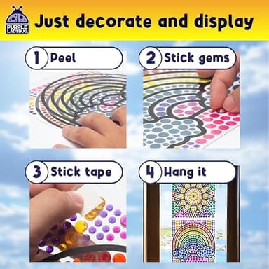 SUNGEMMERS Window Gem Art Suncatcher Kits - Craft for Kids 8-12 6-8, Fun Valentines Day Gifts for Grandkids, Birthday Gifts for Girls & Boys, Crafts for Ages 4-10, Fun DIY Art Kit for Kids 6-12 - Image 4