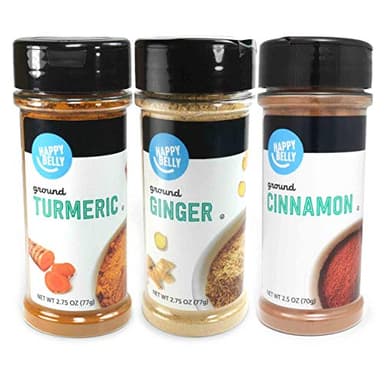 Amazon Brand - Happy Belly Wellness Spices (Cinnamon, Ginger, Turmeric), Set of 3 - Image 1