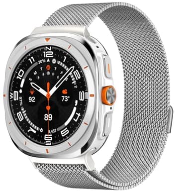 Metal Magnetic Watch band for Galaxy Watch Ultra 47mm(2025/2024), Stainless Steel Mesh Adjustable Watch band for Men and Women, Silver - Image 1