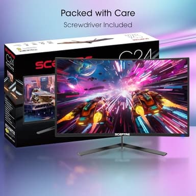 Sceptre 24-inch Curved Gaming Monitor 1080p up to 165Hz DisplayPort HDMI 99% sRGB, AMD FreeSync Build-in Speakers Machine Black (C248B-FWT168) - Image 3