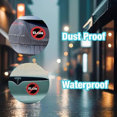 2 pcs Elon Sticker, No Elon Sticker, Elon Sticker, Musk Tesla Bumper Sticker, 4 Inch Waterproof Vinyl Decal for Car, Truck, Laptop, Window, Tesla Bumper Sticker - Image 3