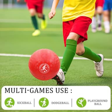 LOYNYE 10 Inch Dodgeball Balls Playground Ball Kickball, Dodge Balls for Kids, Kickballs Handball for Indoor Outdoor Games Four Square Balls, Includes Pump - Image 5