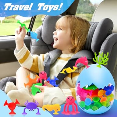 HYSZXUS Bath Toys - 27 PCS Suction Cup Toys Bathtub Toy Shower Toy for Kids Ages 4-8,Sensory Toys for 3 4 5 6 7 Year Old Boys Girls,Mold Free Bath Toy Travel Toy - Image 3