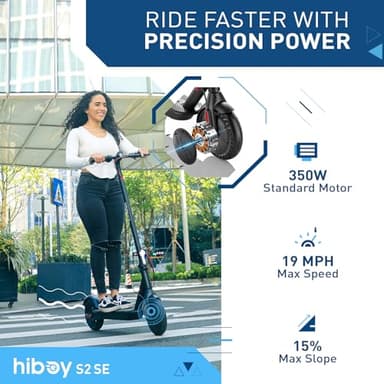Hiboy 430W Peak Motor Electric Scooter, 10" Tires,17 Miles Range, 19 MPH Speed, Dual Brake System, Electric Scooter Adults Commuting & Urban Travel - Image 2