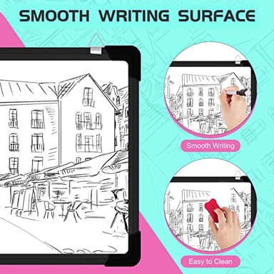 Polegas Dry Erase Whiteboard Calendar, Magnetic White Board Dry Erase Calendar, 16" X 12" Monthly Calendar Whiteboard for Wall, Small Double Side Board to Do List for Home, School, Office (Black) - Image 4