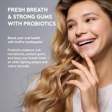 InoPro Natural Whitening Hydroxyapatite Toothpaste with Probiotic for Sensitive Teeth, Fluoride Free Enamel Repair Remineralizing Toothpaste, SLS Free, Baking Soda, Coconut Oil, 5oz - Image 4