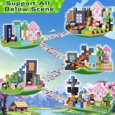 Goody King 200PCS Magnetic Building Blocks - Forest & Volcano Adventure Set, STEM Learning Toys for Kids Ages 3+, Strong Magnets, Creative Play, Gift for Boys & Girls - Image 3