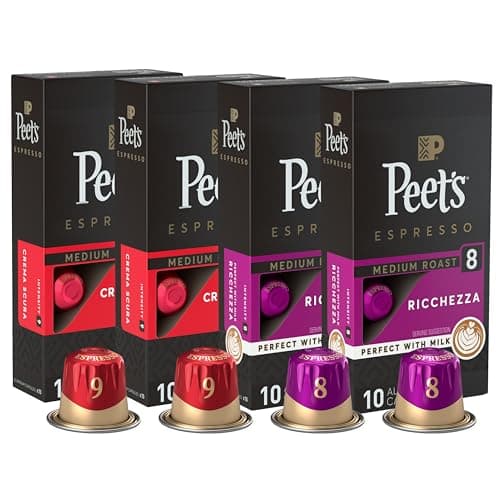 Peet's Coffee, Medium Roast Espresso Capsules Variety Pack, Compatible with Nespresso Original Machine - Intensity 8-9, 40 Count (4 Boxes of 10 Espresso Capsules) - Image 1