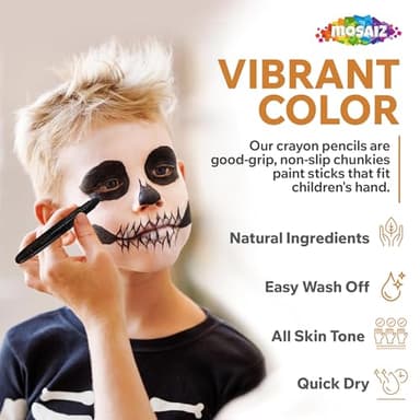Mosaiz Face Paint Kits for Kids, Body Paint For Adults, Multi-Color, Water Based, Professional Face Paint Kit, Twistable and Washable Paint Sticks for Birthday's, Halloween, Cosplay Makeup - Image 3