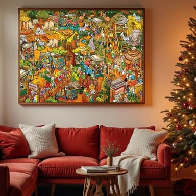 Jigsaw Puzzles for Adults, 1000 Pieces Animal Paradise Puzzle, Cartoon Painting Challenging Puzzles for Family Activity Game Nights Gifts Fidget Stress Relief - Image 2
