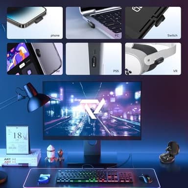 PRISMXR Wireless Gaming Earbuds Compatible with Meta Quest 3/3S/2/Pro, for PS5/4 25ms Low-Latency, 2.4GHz Bluetooth for Steam Deck, Switch, PC (USB-C Dongle Included) - Vega T1 - Image 7