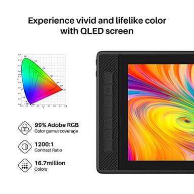 HUION Kamvas Pro 13 2.5K QHD Graphics Monitor Drawing Tablet with Screen QLED Full Lamination Battery-Free Stylus PW517 for Windows PC, Mac, Android, 13.3inch Digital Drawing Tablet Pen Display - Image 3