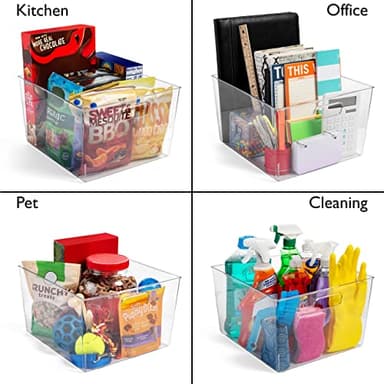 ClearSpace Clear Plastic Storage Bins – XL 4 Pack Perfect for Kitchen,Fridge, Pantry Organization, Cabinet Organizers - Image 5