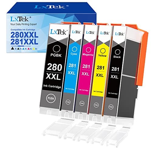 LxTek Compatible Ink Cartridge Replacement for Canon PGI-280XXL CLI-281XXL PGI 280 XXL CLI 281 XXL to Compatible with TR8520 TS8322 TS9120 TS6220 TS9520 TS8220 TS9521C TS6120 TS8120 (5-Pack) - Image 1