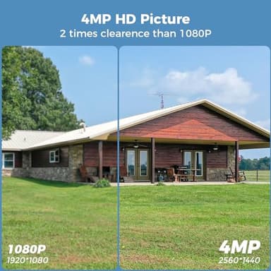 Hiseeu Security Cameras Wireless Outdoor, 4pcs Solar Powered 3K 4MP Surveillance WiFi Cameras for Home Security Outside, PIR/AI Motion Detection, Waterproof, Color Night Vision, 2-Way Audio, Black - Image 3