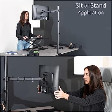 VIVO Extra Tall Single Monitor Desk Mount, 39 inch Pole VESA Stand for 13 to 32 inch Screens and up to 38 inch Ultrawides, Holds 22 lbs, Black, STAND-V011 - Image 6