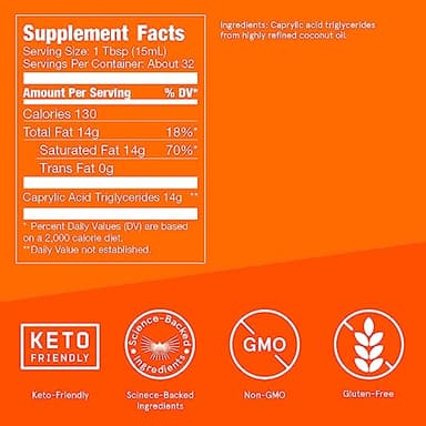 Bulletproof Coconut Brain Octane C8 MCT Oil, 16 Ounces, Premium Keto Supplement for Sustained Energy, Brain and Body Fuel, Unflavored, Add to Coffee and Smoothies, Packaging May Vary - Image 2