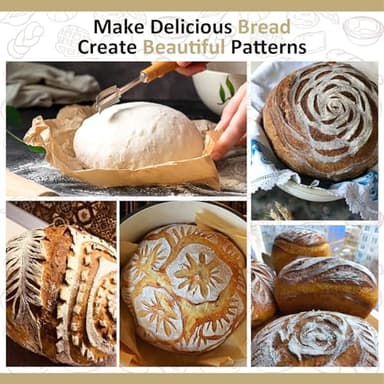 Sourdough Starter Kit, 34oz Sourdough Starter Jar, 2 Bread Proofing Baskets, Thermometer, Feeding Time Tracker, Metal Scraper, Easy to Clean, Complete Sourdough Bread Baking Supplies for Beginners - Image 6