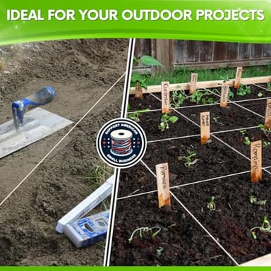 White Mason Line String Line - #18 Braided Nylon String - 6,000 Ft Length - Nylon Twine for Gardening Or Masonry Tools - Perfect Construction String for A String Level, Twine String for Gardening - Image 4