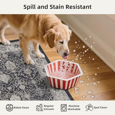 Kitchen Sink Rugs Set 0f 2: Washable Non-Slip Hardwood Floor Mat for Stove Dishwasher Fronts Soft Stain Resistant Carpet for Cooking Area & Fridge Boho Home Decor for High Traffic Area(2x3+2x4,Black) - Image 8