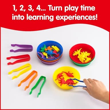 edxeducation Sorting Bowls & Tweezers | Set of 12 | 18m+ | 6 Colors | Counting and Sorting Toy for Toddlers | Early Math and Fine Motor Skills - Image 4