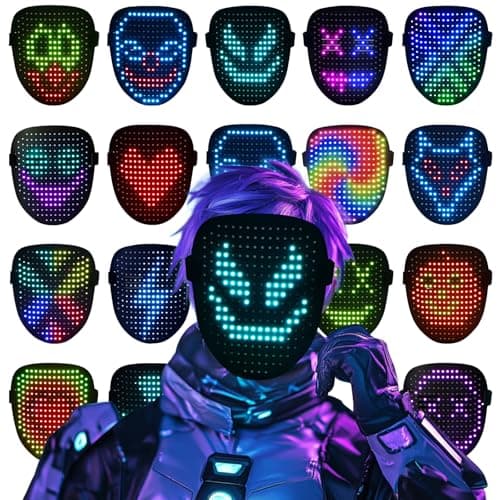 ORWINE LED Mask, Light Up Mask with Gesture Sensing, Unisex LED Lighted Face Transforming Masks for Festival Dj Cosplay Halloween Costume Masquerade Parties Christmas Gifts for Kids - Image 1