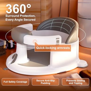 Baby Bath Seat for Babies: Non-Slip Infant Bathtub Chair with Suction Cups, Safe & Comfortable Baby Bath Support, Ideal for Sitting Up, Easy to Clean, Stable Design, Pink (6-24 Months) - Image 5