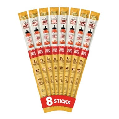 Tillamook Country Smoker Beef Sticks, Mike's Hot Honey, 1 Ounce (8 Sticks) Real Hardwood Smoked Sausages, Low Carb, High Protein, Individually Wrapped, Ready to Eat Sweet & Spicy Snack - Image 1