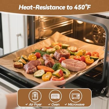 360 Count 12"x 16" Heavy Duty Parchment Paper Sheets for Baking, No-Stick & No-Leak Unbleached Baking Paper, Pre-cut Half Parchment Paper Sheets for Oven, Air Fryer, Microwave - Image 5