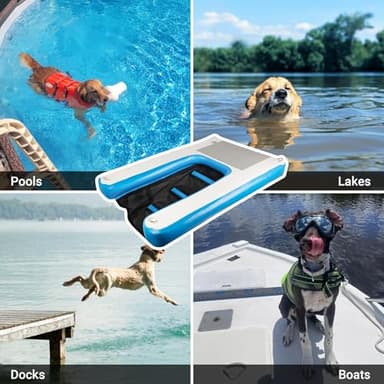 Toriexon Inflatable Dog Boat Ramp 48" L × 32" W- Durable, Puncture-Resistant Surface Ensures Safe, Pool Ramp for Dogs Up to 180 Pounds, Perfect for Pools, Lakes, and Beaches - Image 7