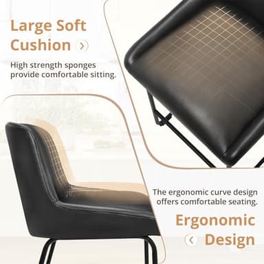 LUE BONA 26 Inch Counter Height Bar Stools Set of 6, Faux Leather Upholstered Barstools, Barstool with Back, Comfortable Bar Chairs, Modern Counter Stools for Kitchen Counter Island - Image 4