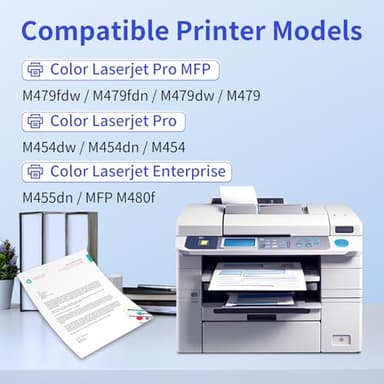 414A Toner Cartridges 4 Pack (with Chip) Compatible Replacement for HP 414A 414X for Color Laserjet Pro MFP M479fdw M479fdn M479dw Pro M454dw M454dn M479 M454 Printer Ink W2020A W2020X High Yield - Image 2