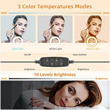 Evershop Ring Light for Laptop Desk Clip On,Small Computer Video Conference Lighting with Stand for Phone/Webcam/Monitor,5" Portable Mini LED Selfie Light Desktop for Zoom Meeting/Video Call/Recording - Image 6