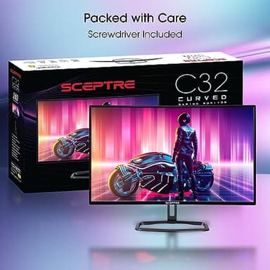 Sceptre Curved 32" FHD 1080p Gaming Monitor Up to 240Hz 1ms 99% sRGB AMD FreeSync Premium Build-in Speakers, HDMI x3 Displayport Machine Black (C325B-FWD240) - Image 9