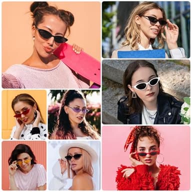STORYCOAST Retro Cat Eye Sunglasses for Women Vintage 90S Trendy Small Frame Sun Glasses Skinny Oval Shades UV400 Protection Tortoise Frame-Gradient Brown Lens - Image 2