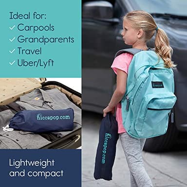 Hiccapop UberBoost Inflatable Booster Car Seat | Blow up Narrow Backless Booster Car Seat for Travel | Portable Booster Seat for Toddlers, Kids, Child | Black/Gray - Image 4