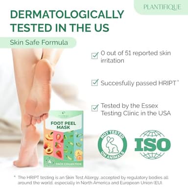 PLANTIFIQUE Foot Peeling Mask 4 Pack | Dermatologically Tested Repairs Heels & Removes Dry Dead Skin for Baby Soft Feet | Exfoliating Foot Peel Mask for Dry Cracked Feet - Image 4