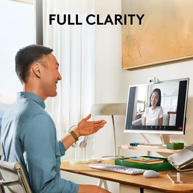 Logitech Brio 100 Full HD 1080p Webcam for Meetings, Streaming, Desktop, Laptop, PC - Built-in Mic, Shutter, Works with Zoom, Microsoft Teams, Nintendo Switch 2’s New GameChat Mode-Off -White - Image 2