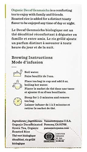 Yamamotoyama Organic Decaf Genmaicha Tea Bag, 18 ct (Pack of 6), Decaffeinated - Image 2