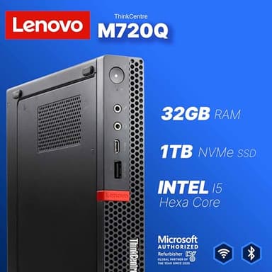 Lenovo M720Q ThinkCentre Mini PC | Windows 11 Pro | Intel i5-8400T | 32GB RAM + 1TB NVME | 5G WiFi + BT | Home or Office Micro Desktop Computer (Renewed) - Image 5