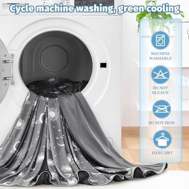 inhand Cooling Blanket King Size (90"x108") - Cooled Blankets for Hot Sleepers Lightweight Breathable Summer Blanket for Sleeping Night Sweats to Keep Cool in The Heat -Dark Grey-Sky - Image 7