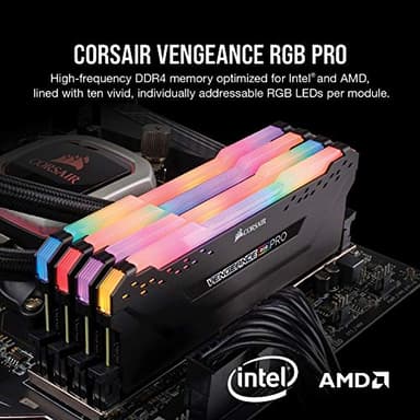 CORSAIR VENGEANCE RGB PRO DDR4 RAM 16GB (2x8GB) 3200MHz CL16-18-18-36 1.35V Intel AMD Desktop Computer Memory - Black (CMW16GX4M2C3200C16) - Image 2