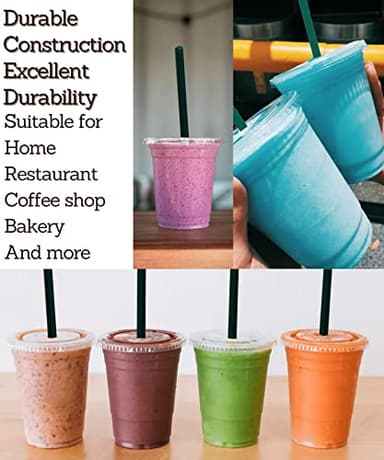 [100 SETS] 32 oz Clear Plastic Cups with Lids and STRAWS, Disposable Drinking Cups for Cold Drinks, Iced Coffee, Milkshakes, Smoothies - Image 7