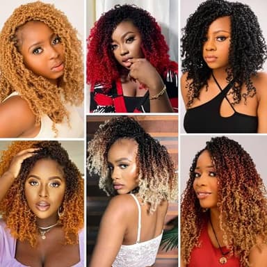 Aksice 8 Inch 8 Packs Yanky Twist Crochet Hair for Women Pre-looped Mini Twist Hair Bohemian Passion Twist Crochet Hair Boho Crochet Braids Synthetic (8 Inch 8 Packs,OT350#) - Image 6